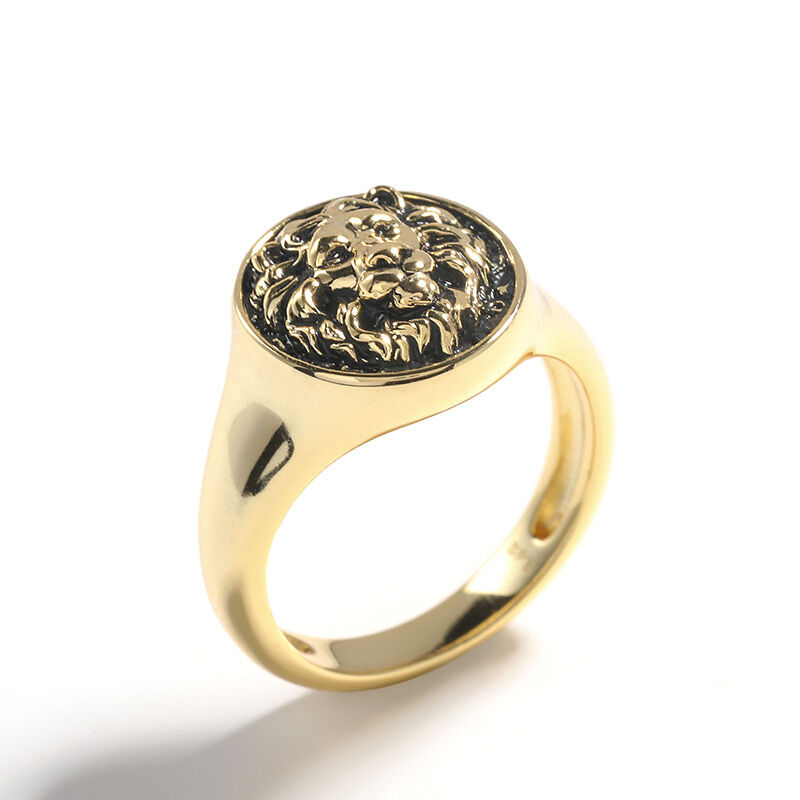 Jeulia "King of Beasts" Lion Gold Tone Sterling Silver herrring