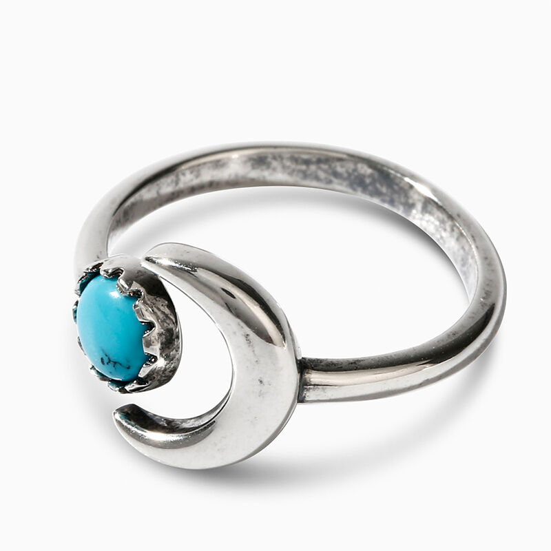 Jeulia "Half Moon" Turquoise Sterling Silver Ring