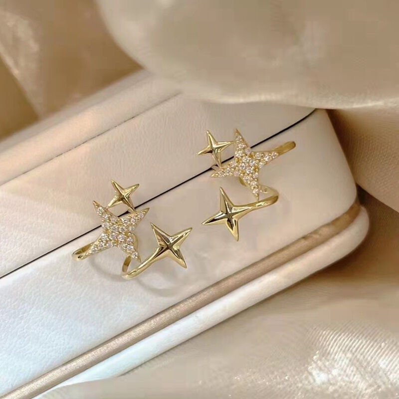 Jeulia Star Design Sterling Silver Stud Earrings