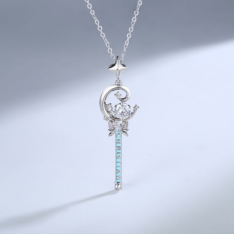 Jeulia "Magic Wand" personligt sterling silver halsband