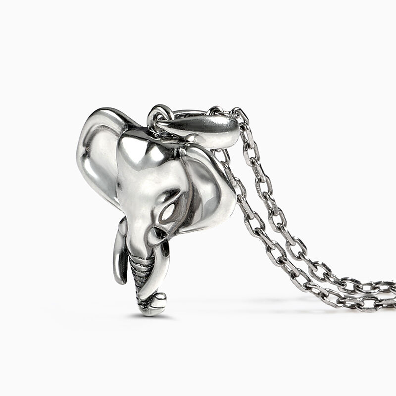 Jeulia Collar en forma de cabeza de elefante de plata de ley