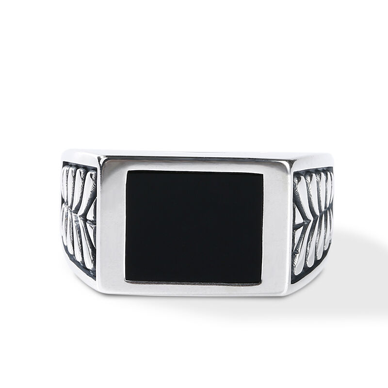 Jeulia Classic Sterling Silver Signet Ring