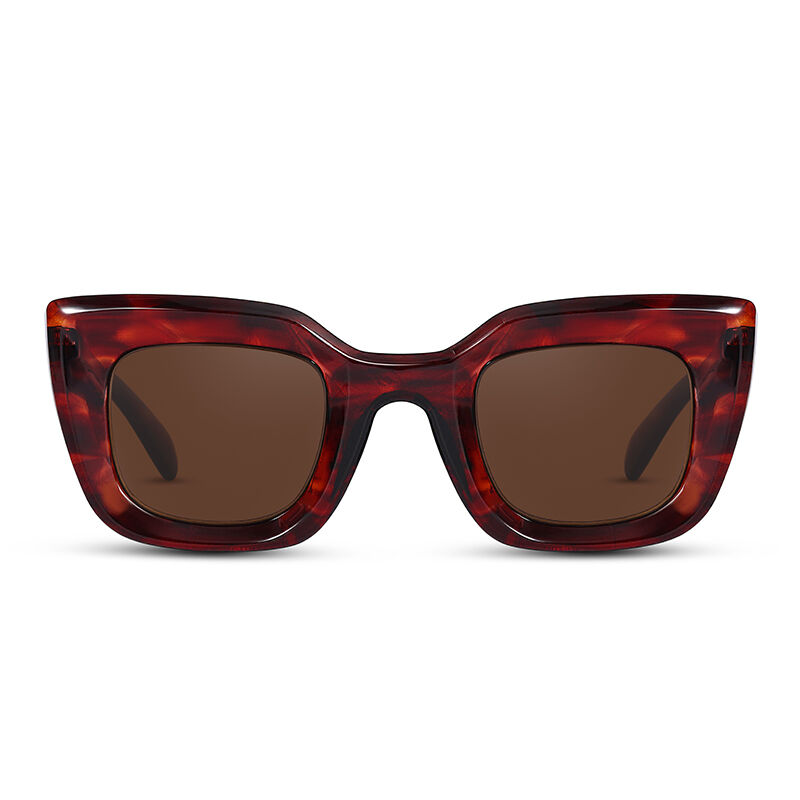 Jeulia "Retro Chaser" rektangulära bruna solglasögon för unisexpersoner