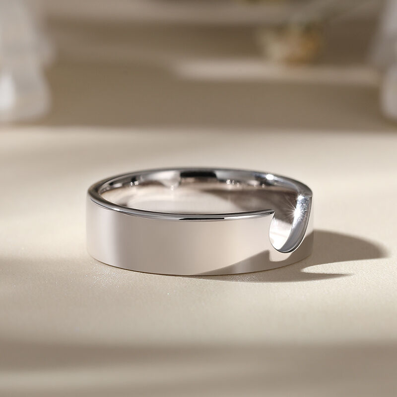 جوليا خاتم بتصميم نصف قلب من الفضة الإسترليني للنساء