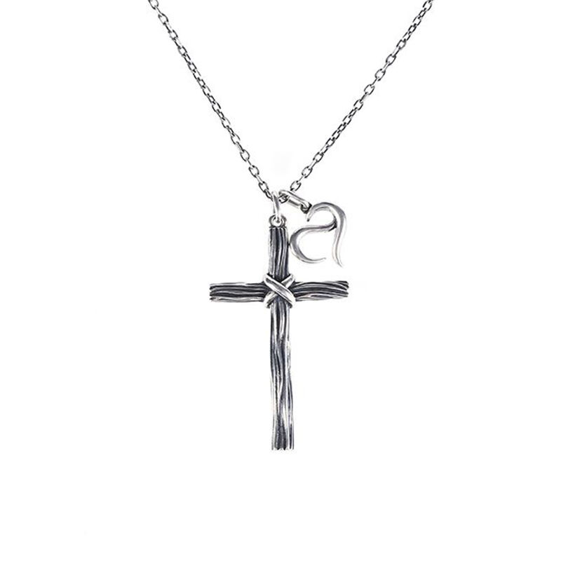 Jeulia Knoten Kreuz Sterling Silber Halskette