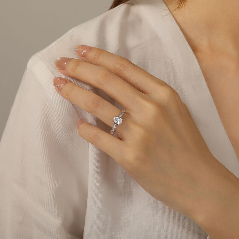 Jeulia "Keltisk Knut Blomster" Förlovningsring i Sterling Silver