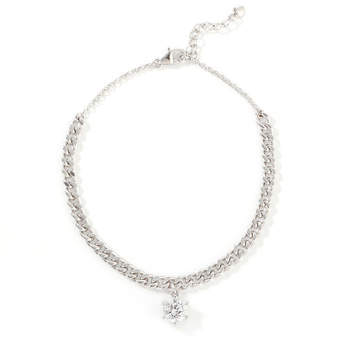 Jeulia Simple Design Round Cut Sterling Silver Anklet - Jeulia Jewelry