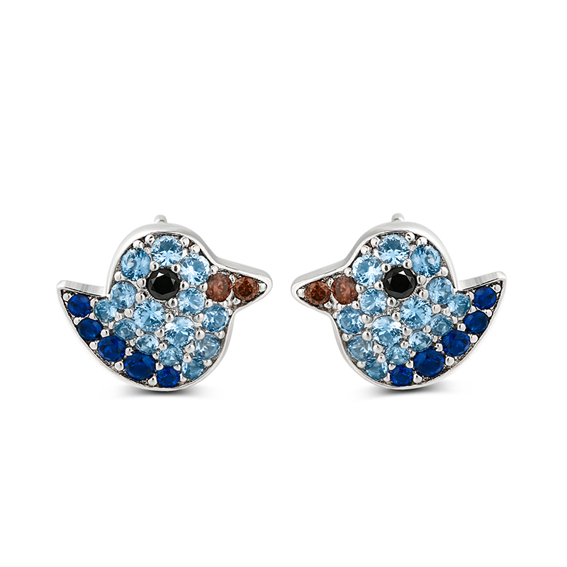 Jeulia "Funny Duck" Sterling Silver Children's Earrings