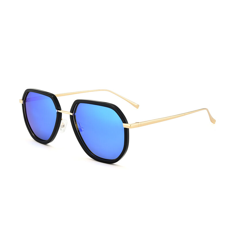 Jeulia "Passionate Season" Pilot Blue Mirror Polarized Unisex Sunglasses