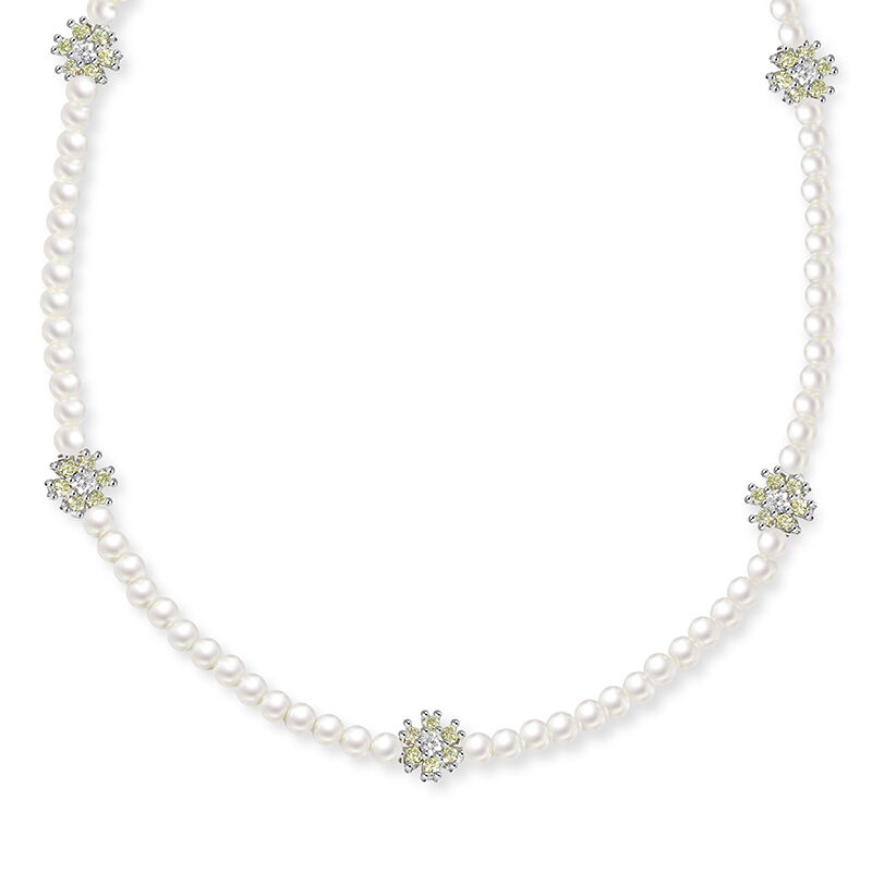 Jeulia "Whispers of Elegance" Snowflake Design Pearl Necklace