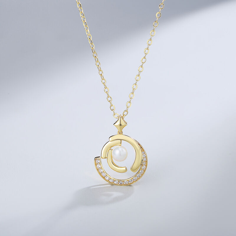 Jeulia "Freedom" Pearl Sterling Silver Necklace