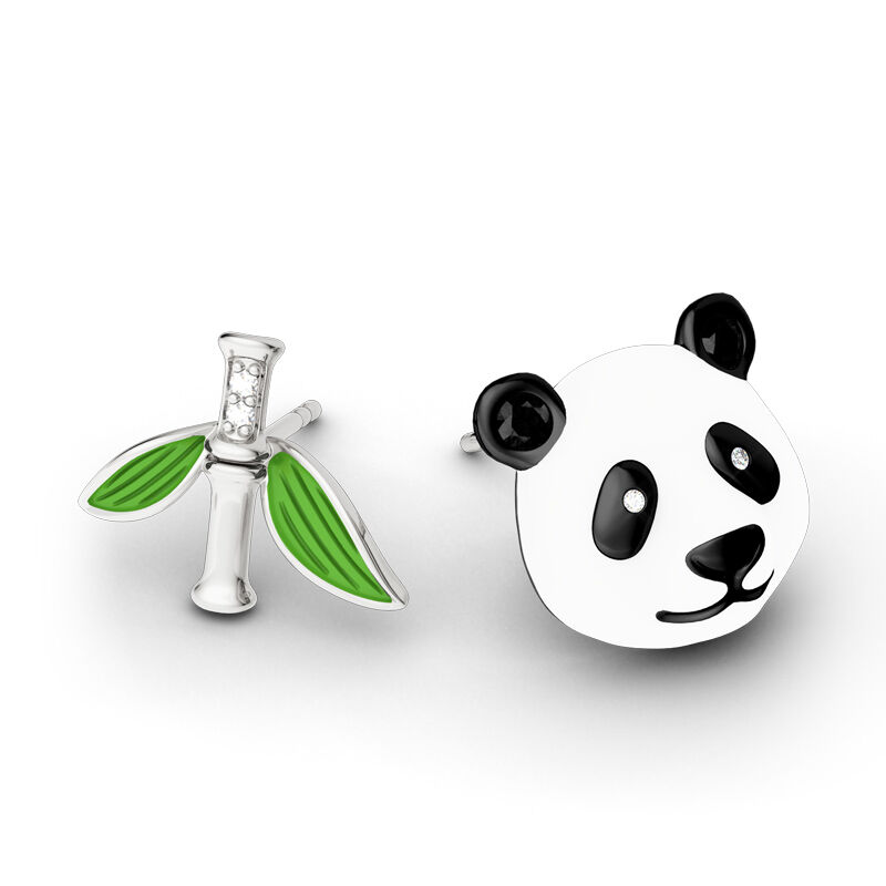 Jeulia Aretes Lindos De Bambú De Panda No Coincidentes