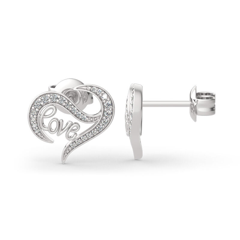Jeulia Logo "Eternal Flame" Love Sterling Silver Earrings