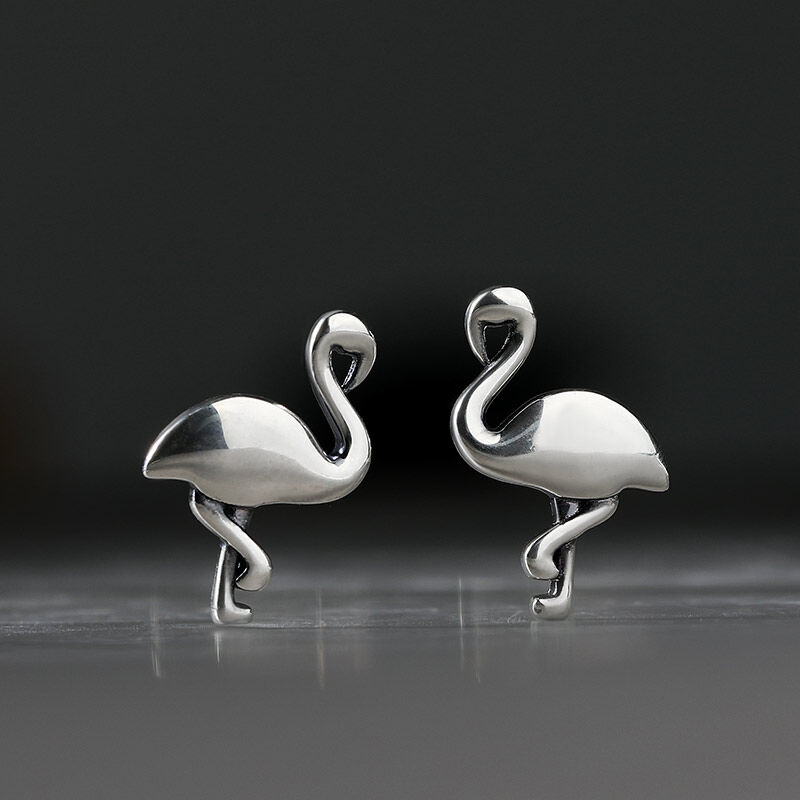 Jeulia "Tropical Flamingo" Sterling Silver Earrings