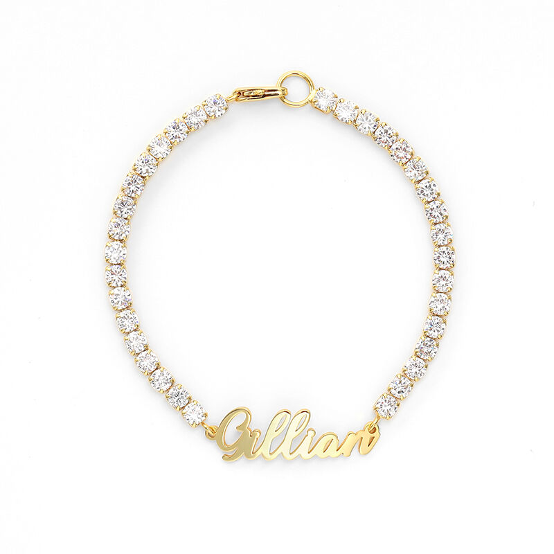 Jeulia Gorgeous Round Cut Personalized Name Bracelet