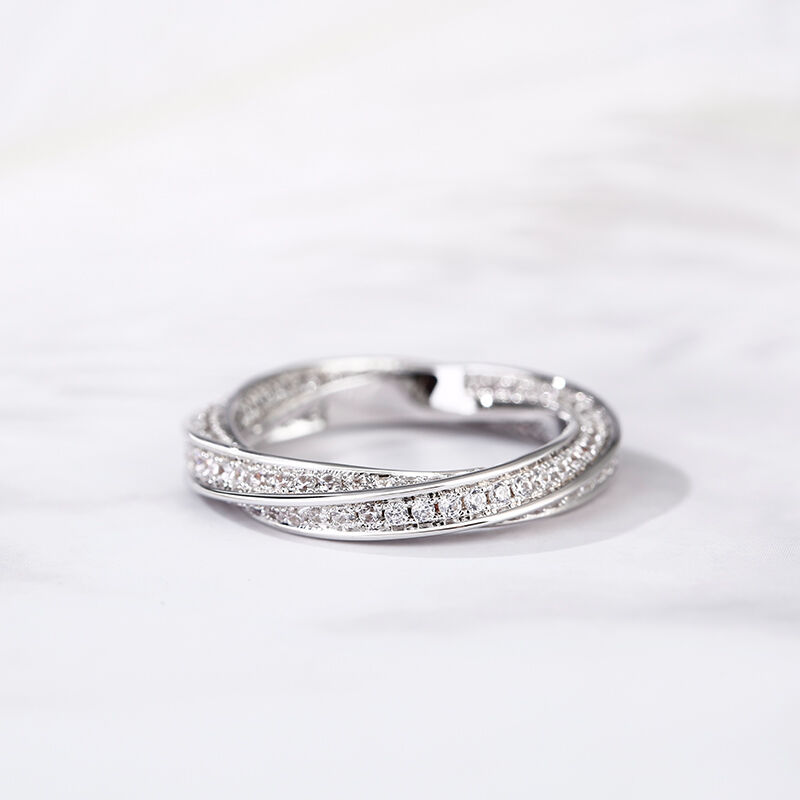 Jeulia Twist Design Sterling Silver Jewelry Set