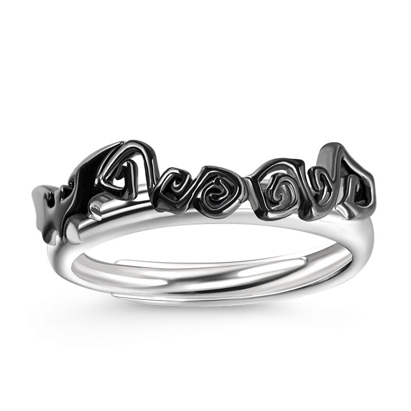 Jeulia "Spine-chilling" Enamel Adjustable Sterling Silver Ring