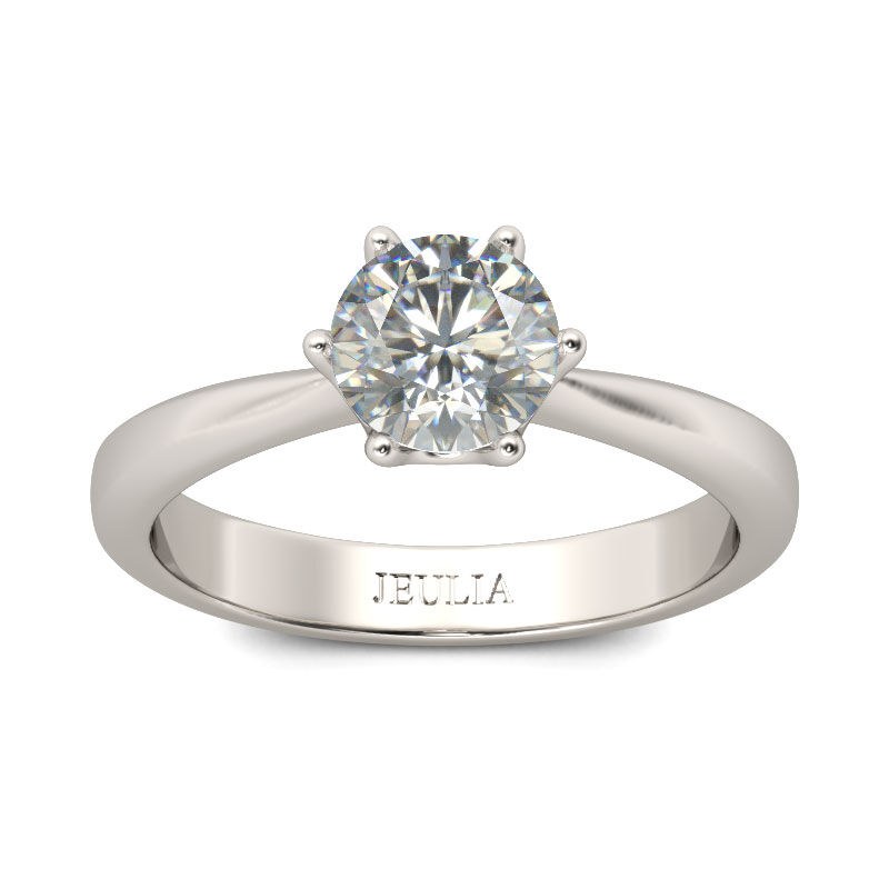 Jeulia Solitaire Round Cut Sterling Silver Ring