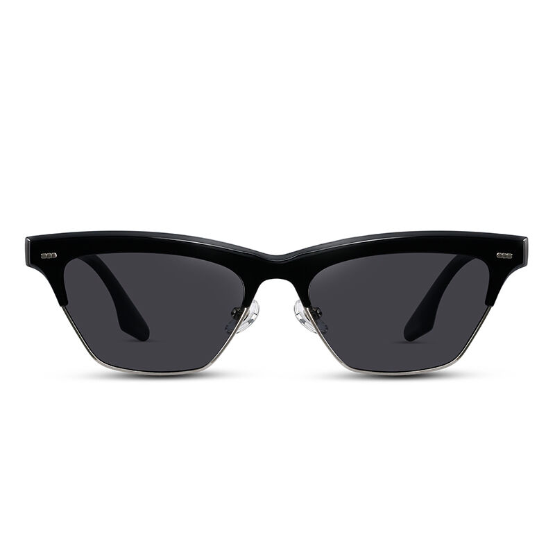 Jeulia "Fashion Master" rektangel svart/grå polariserade solglasögon för unisexpersoner