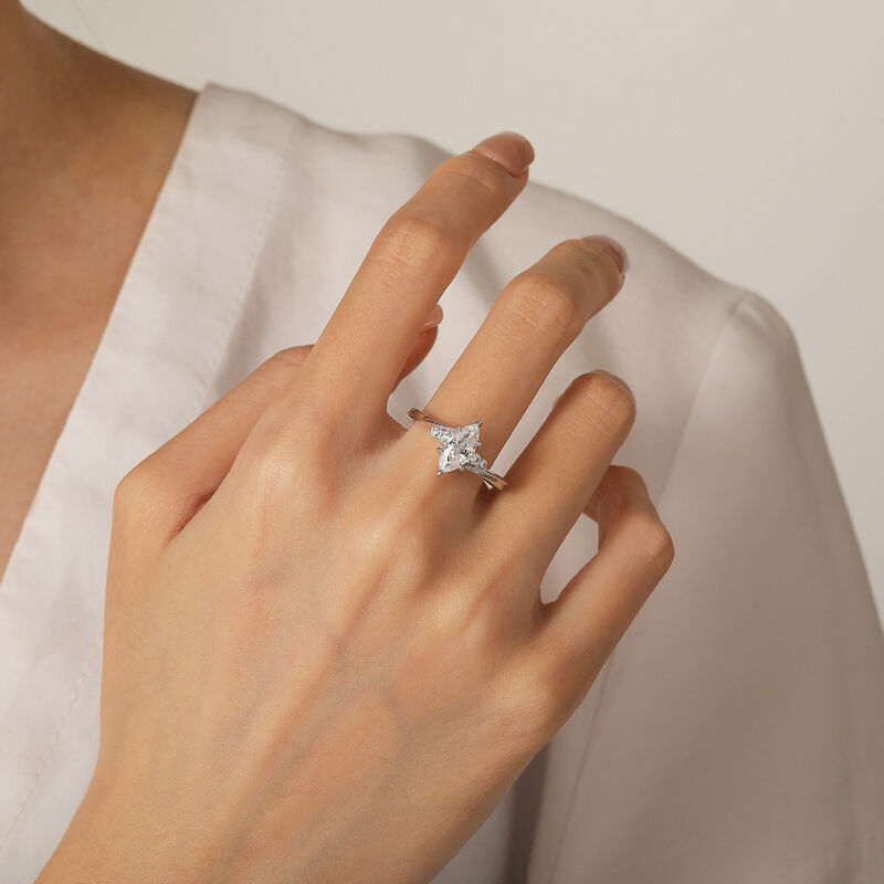Jeulia Bague de Fiançailles Personnalisée Marquise avec Pierre de Naissance