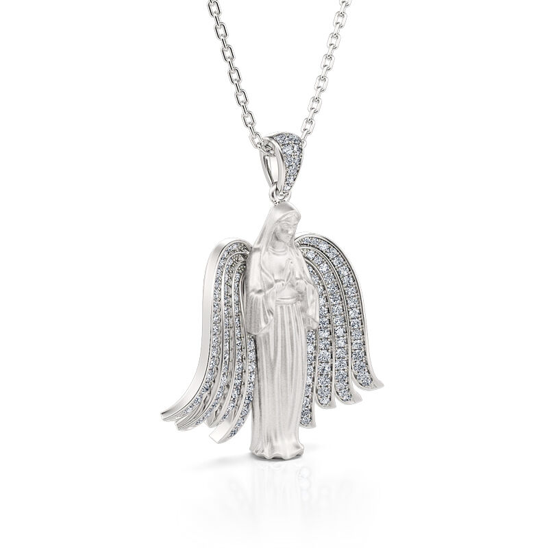 Jeulia "Blessed Mother" Jungfru Maria sterling silver halsband