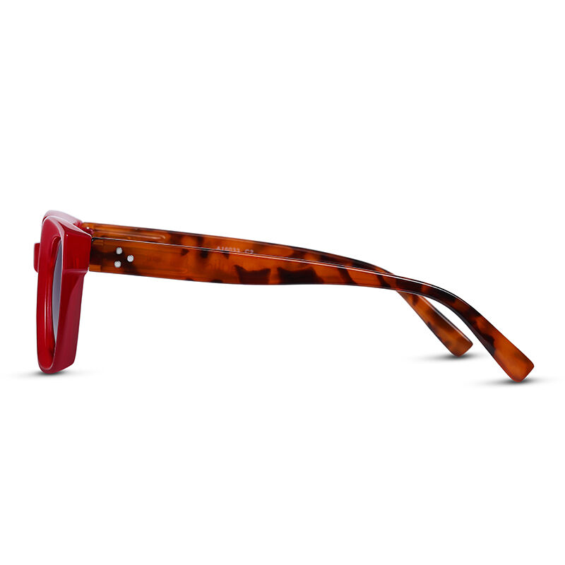Jeulia "Sea Dream" Rectangle Red/Grey Unisex Sunglasses