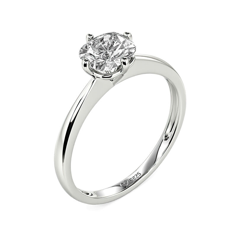 Jeulia Cushion Cut Solitaire Sterling Silver Engagement Ring