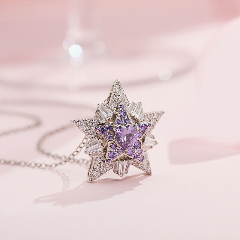 Jeulia "Double Star" personligt halsband i sterling silver