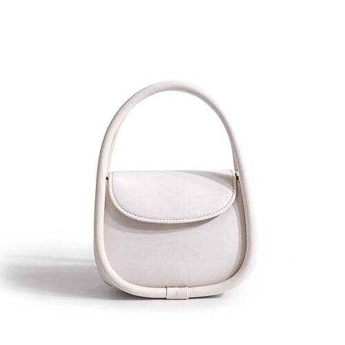 White Round Handle Patent Leather Handbags Crossbody Purses