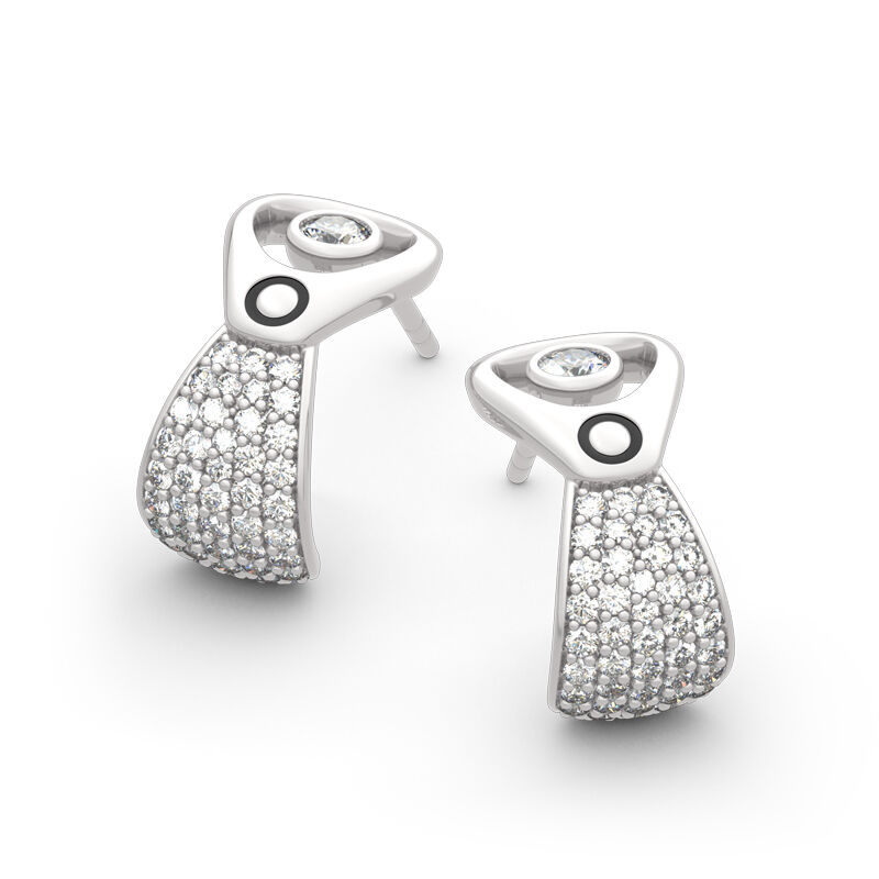 Jeulia Punk Style Cans Pull Ring Design Sterling Silver Earrings