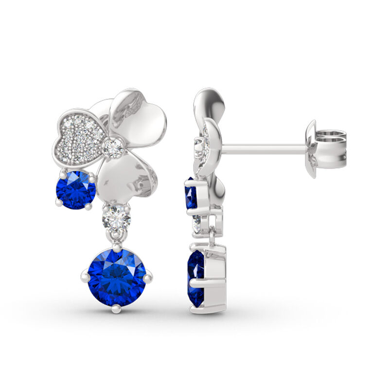 Jeulia "Real Lucky" Clover Design Sterling Silver Drop Örhängen