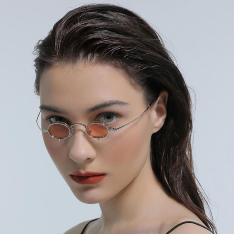 Jeulia "Colorful Youth" Round Orange Polarized Small-sized Women's Sunglasses