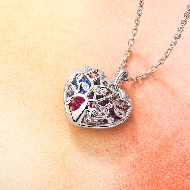 Jeulia Birthstone Heart Pendant Necklace