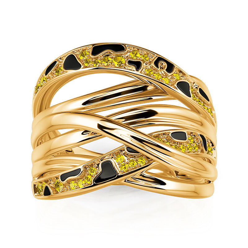 Jeulia x Leyla “Quicksand Leopard Shadow” Intertwined Ring