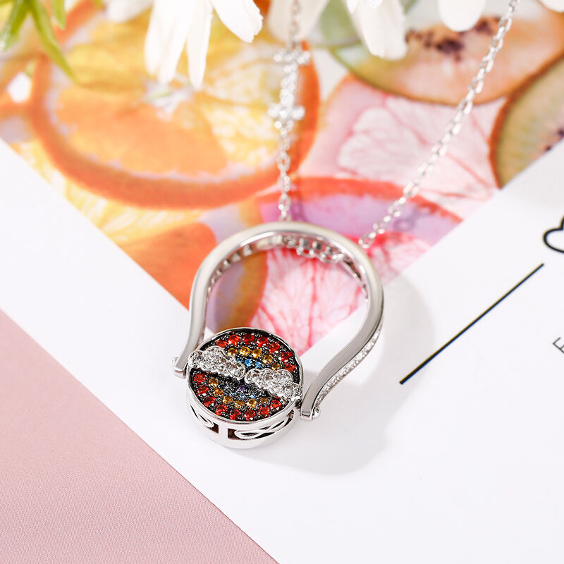 Jeulia "Blazing with Colour" Sterling Silver Personalized Photo Ring (With A Free Chain)
