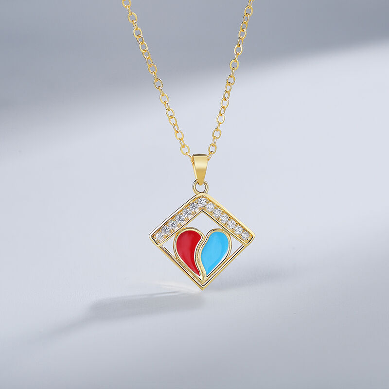 Jeulia "Love Heart" Sterling Silver Necklace