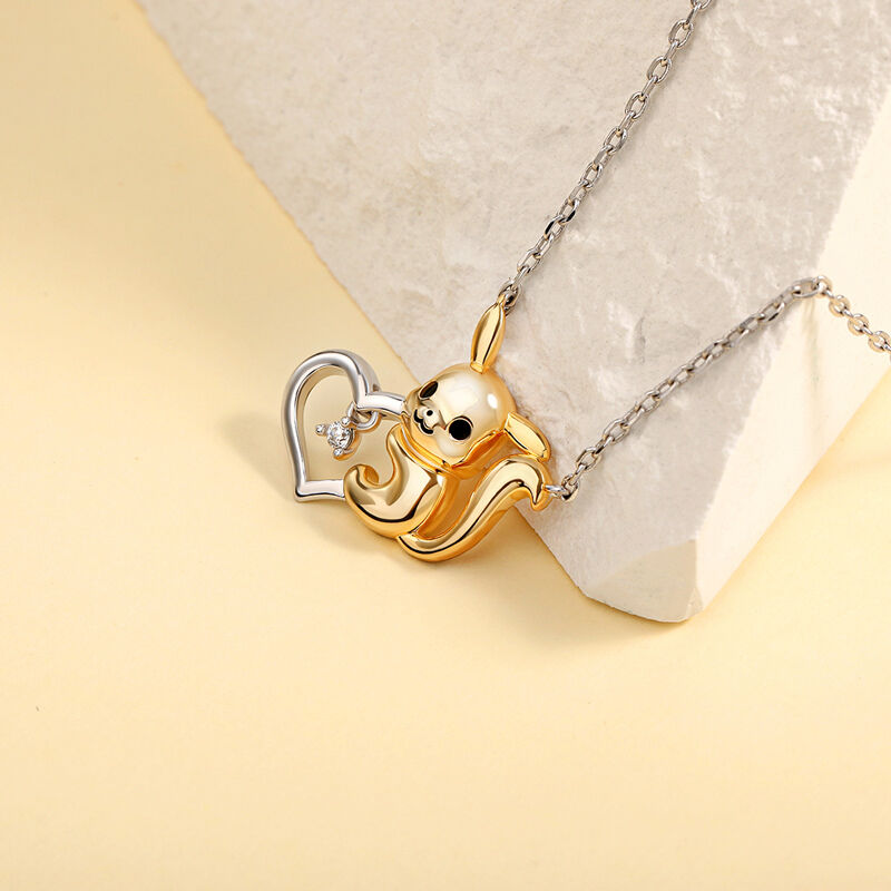 Jeulia "Heartbeat Moment" Cute Design Heart Sterling Silver Necklace