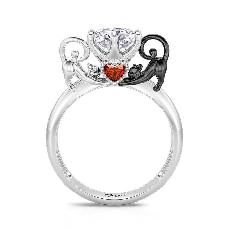 Jewelryboxes 3D Kitten Cat Silver Plated Adjustable Ring - Super Adorable Animal Jewelry