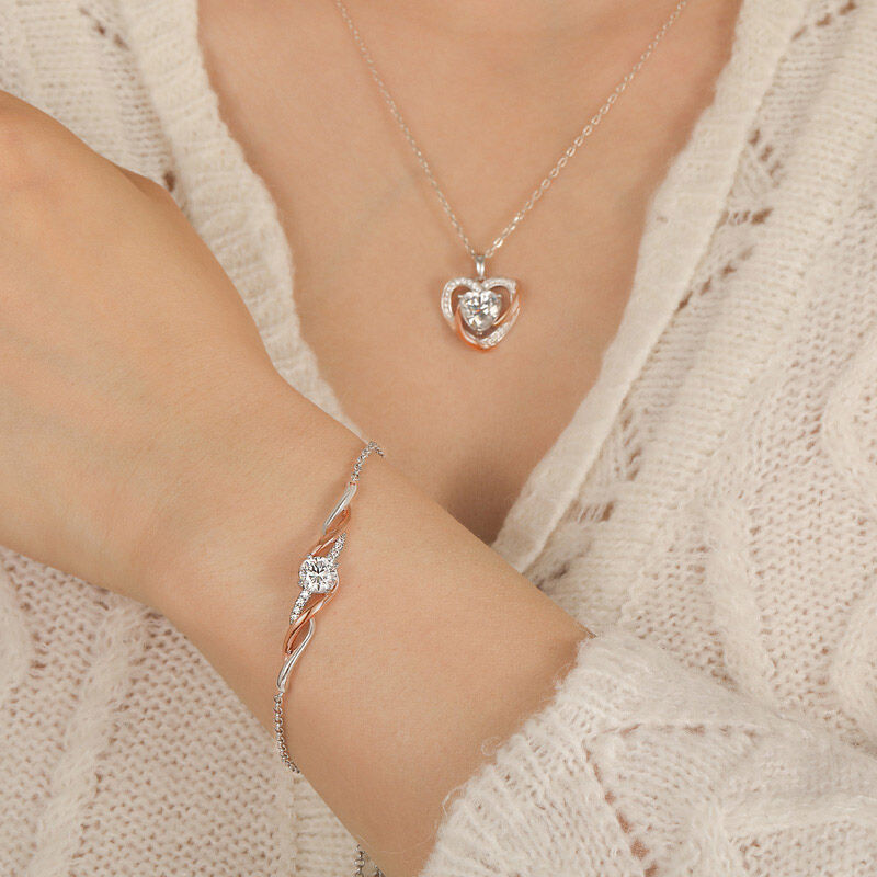Jeulia Amore Pulsera Personalizada Corte Reondo Clásica para Mujer