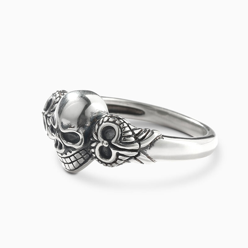 Jeulia "Skull on Wings" Sterling Silver Ring