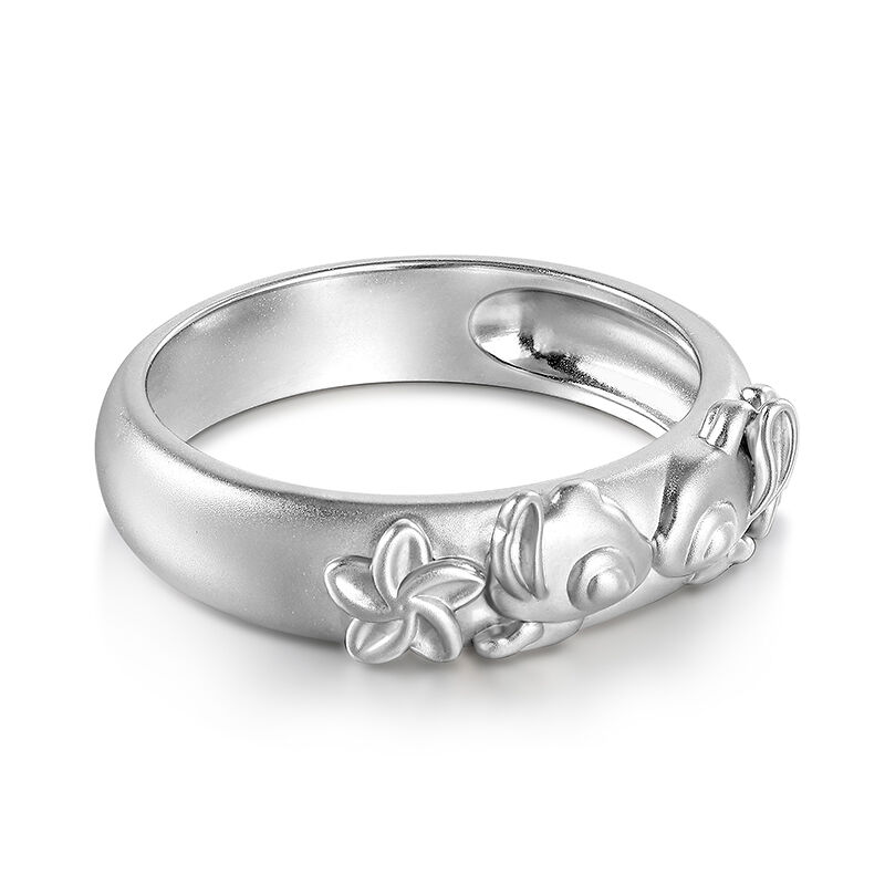 Jeulia "Sweet Kiss" Little Monster Matte Sterling Silver Band