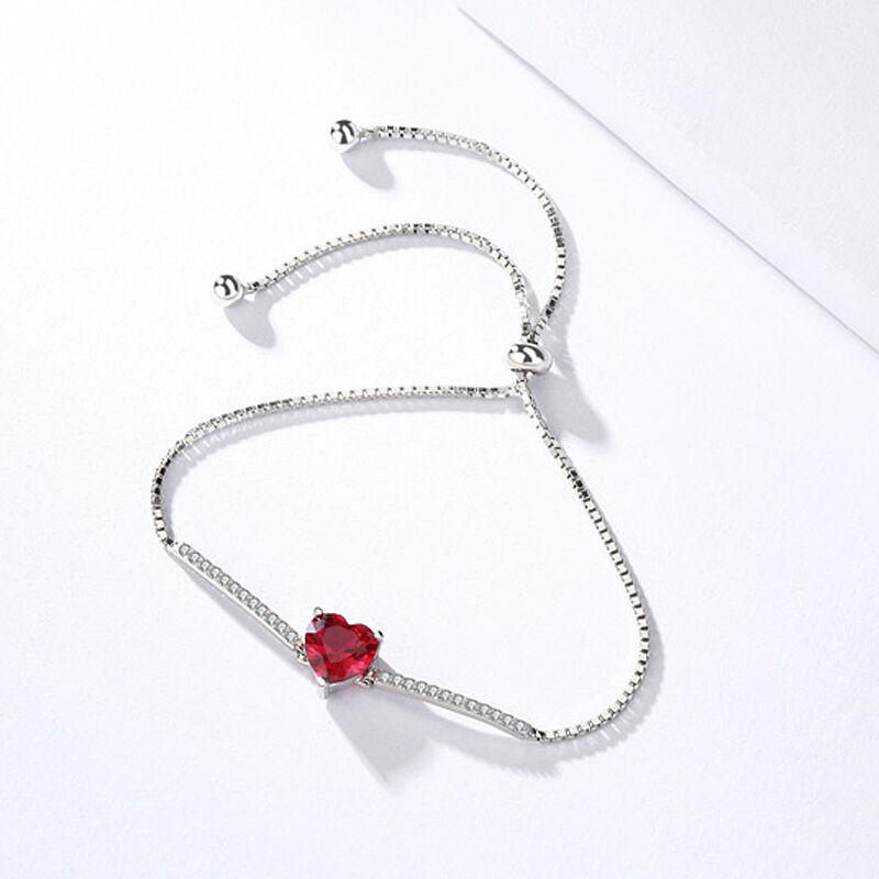 Jeulia "Eternal Love" Heart Cut Sterling Silver Bracelet