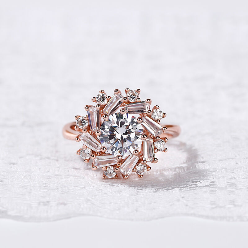 Jeulia Sole Rotondo Taglio Anello In Argento Sterling