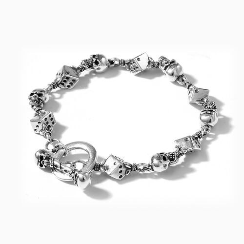 Black & Silver Dice Charm Bracelet