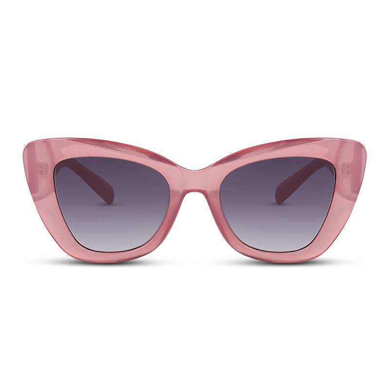 Jeulia Gafas de sol gruesas de ojo de gato rosa/gris degradado para mujer