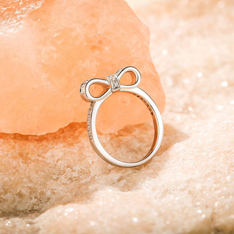 Jeulia Simple Bowknot Sterling Silver Ring