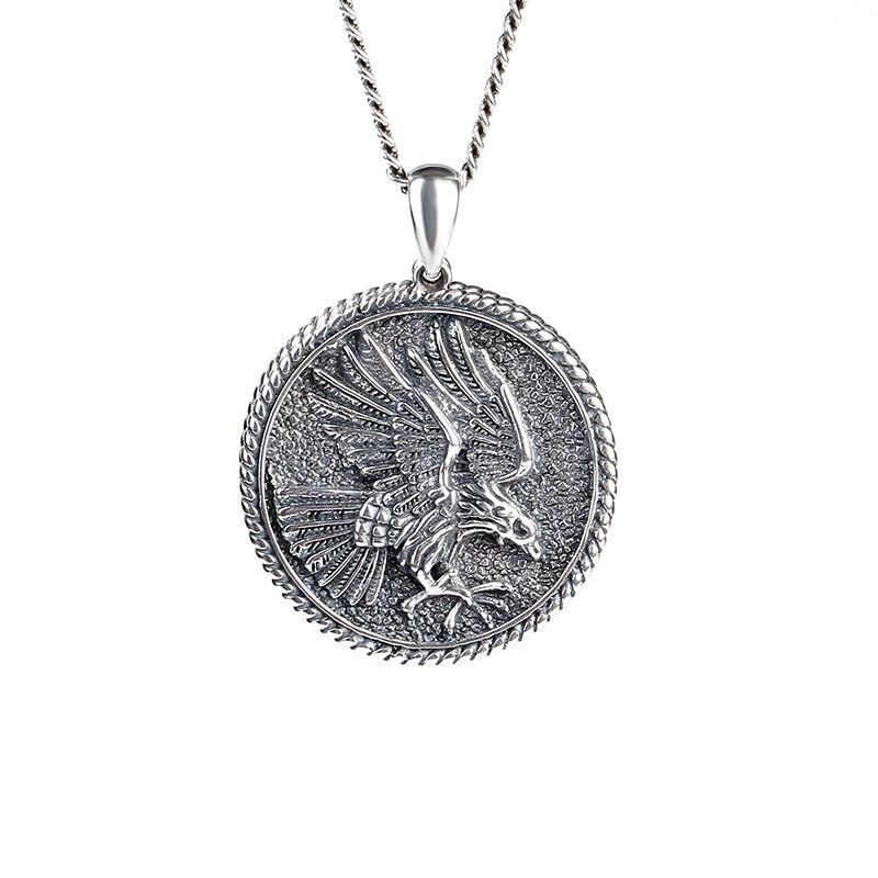 Jeulia Eagle Men's Sterling Silver Necklace