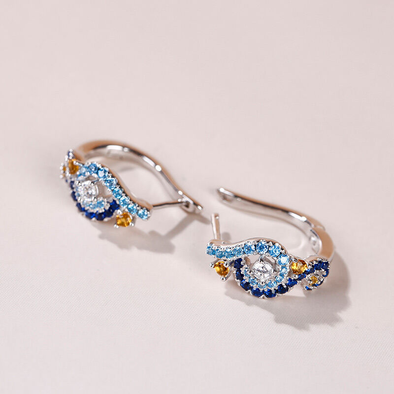 Jeulia "Dreamy Secret" The Starry Night Inspired Sterling Silver Earrings