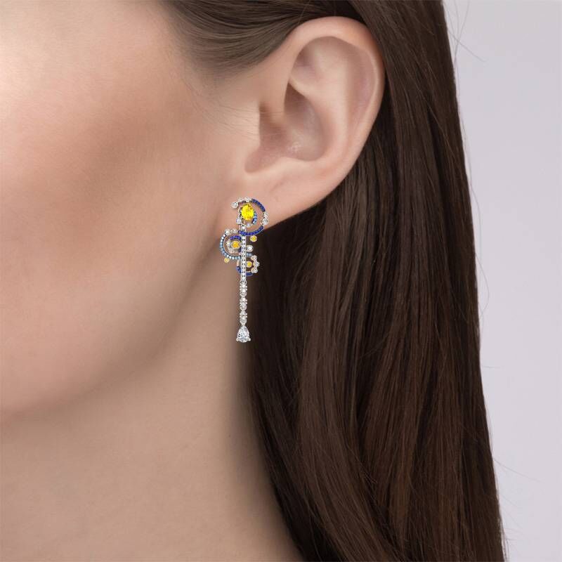 Jeulia "Starry Quiet" The Starry Night Inspired Sterling Silver Earrings