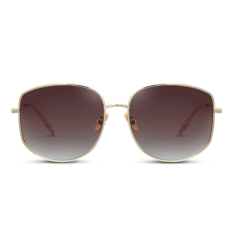 Jeulia “Summer Breeze" Square Brown Gradient Polarized Unisex Sunglasses